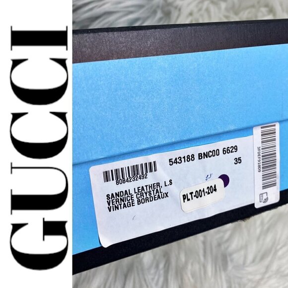 NWOT GUCCI Lexi Patent Leather Horsebit Accent Burgundy Slides, Size 35 - Picture 6 of 12